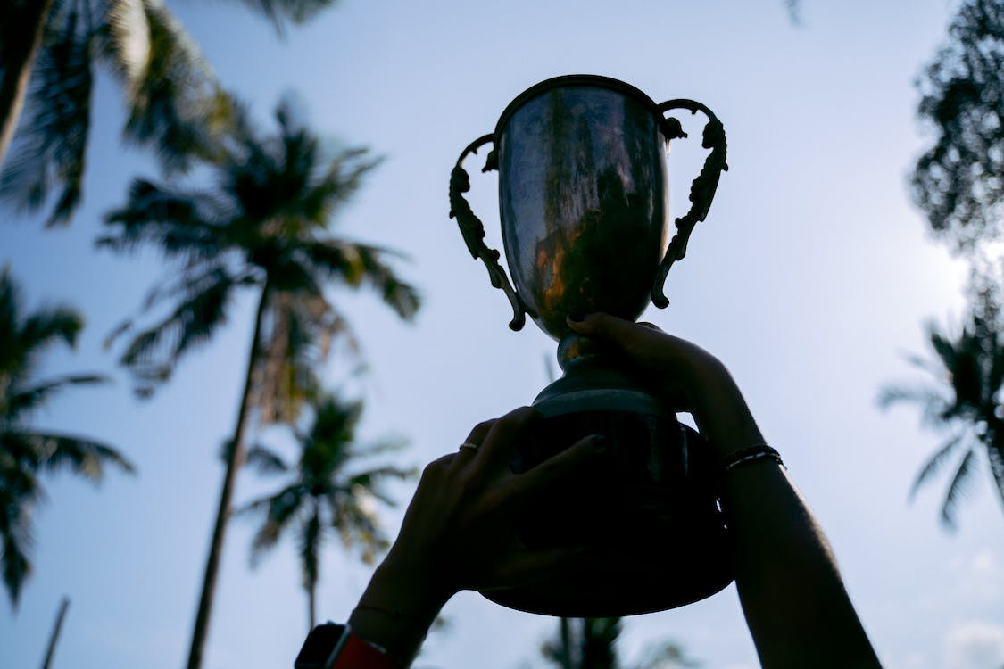 Person holding a trophy